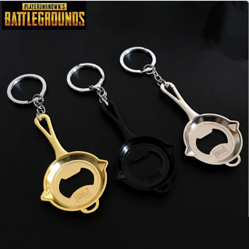 Game Playerunknown\'s Battlegrounds PUBG Model New Style Pan Keychains Of Hot Game Metal Key Chain Souvenir Gifts