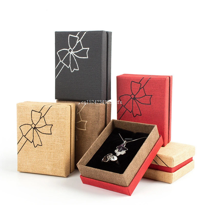 100pcs Jewelry Gift Box Necklace Earrings Ring Boxes Jewellery Paper Pendant Organizer Boxes