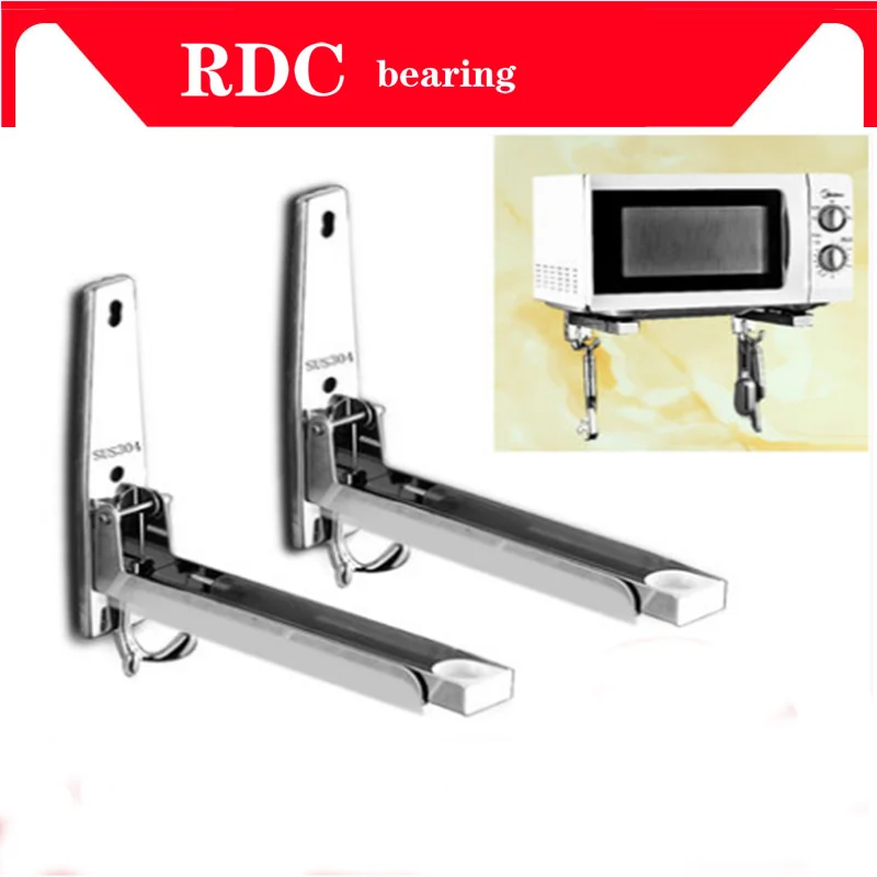 Free shipping Stainless Support Frame Steel Foldable Stretch Shelf Rack Microwave Oven Wall Mount Bracket High quality Thickened