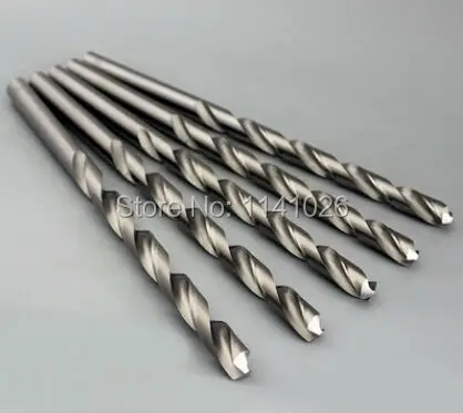 Gratis pengiriman Merek Baru 10 PCS 4.0mm-8.0mm Ekstra Straigth Panjang High Speed Steel Putar Bor Bit logam Shank Auger Drilling Bit