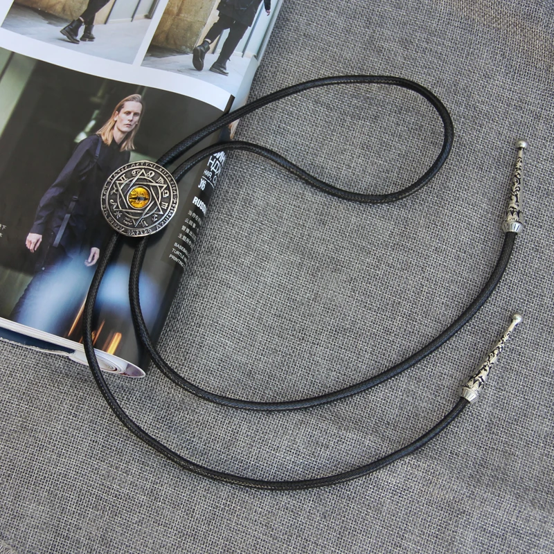 Original design bolo ties stainless steel 12 Constellation resin eye bolo tie for men personality neck tie fashion accessory