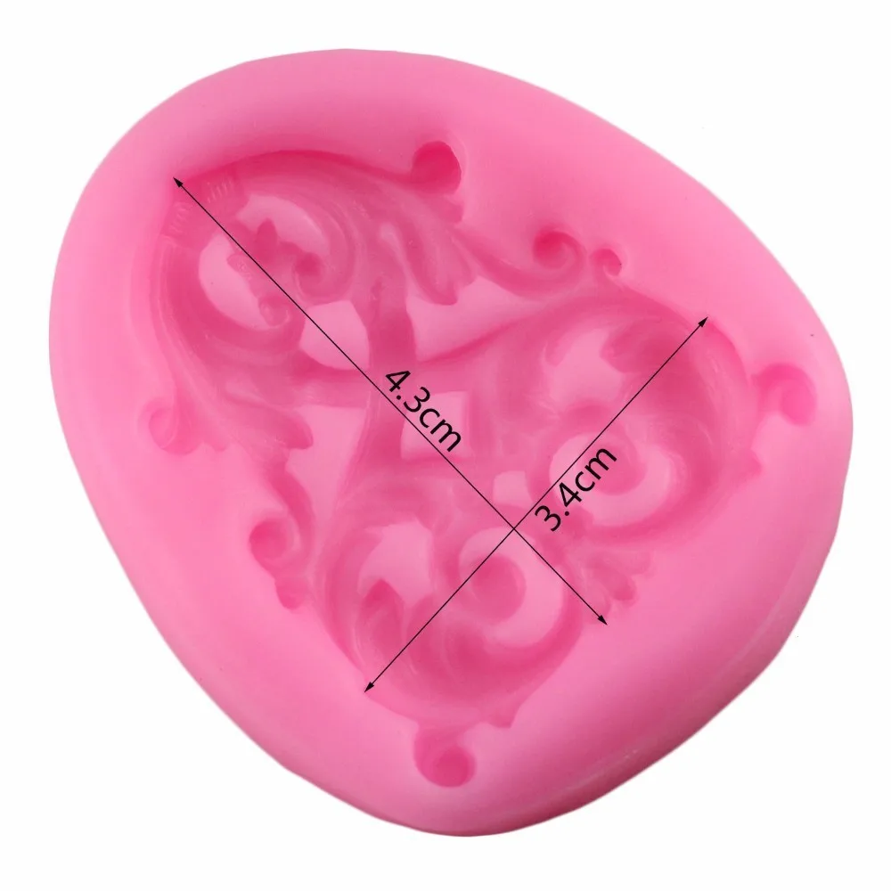 Mujiang Large Fancy Celtic Medallion Silicone Mold Scroll Corner Fondant Candy Chocolate Mould Cupcake Baking Decorating Tools