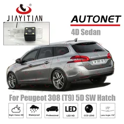 JIAYITIAN Videocamera Vista Posteriore Per Peugeot 308 T9 2013 2014 2015 2016 2017 2018 2019 VISIONE NOTTURNA del CCD di Telecamere di Backup della Macchina Fotografica di Inverso