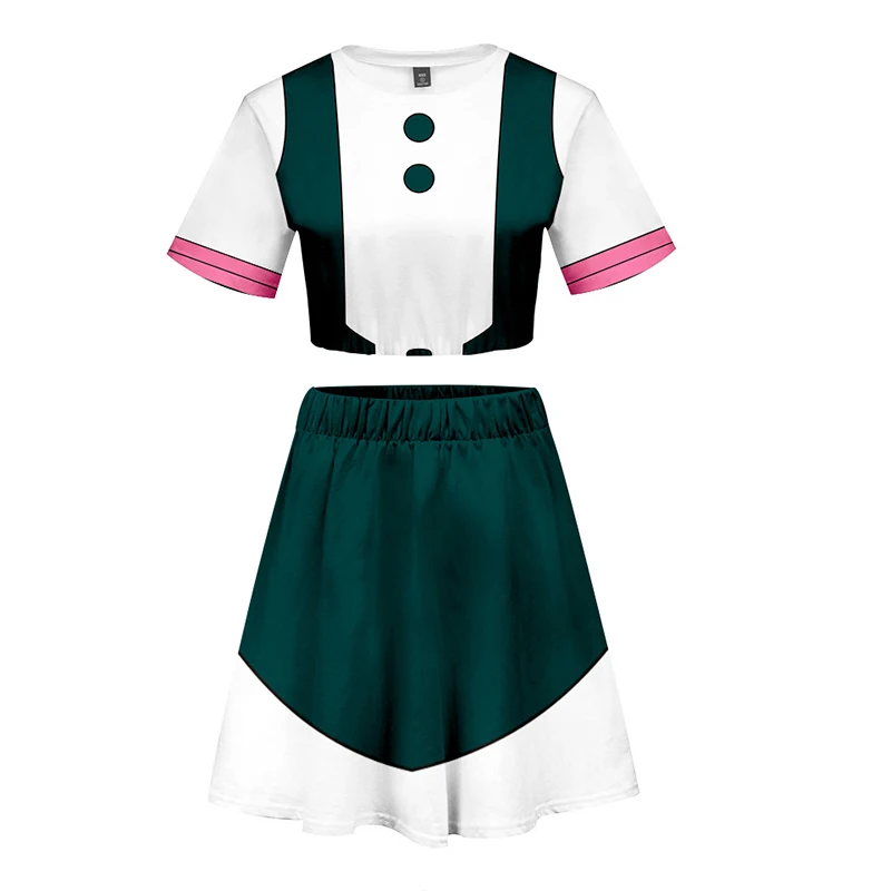 Boku No Hero Academia My Hero Academia Cosplay Costume OCHACO URARAKA Todoroki Shoto Bakugou Katsuki All Might Dress Top +Skirt