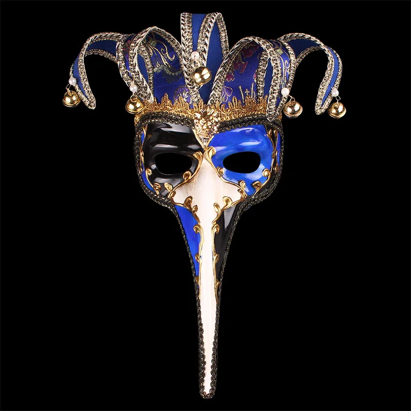 PVC Long Nose Masquerade Masks Venetian Mask For Parties Man Costume Halloween Venice Masque Carnival Maske Anonymous Masks