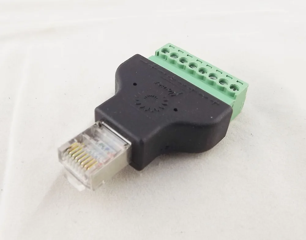 

1 шт. Ethernet RJ45 штекер в AV винтовой терминал 8 Pin блок CCTV конвертер адаптер