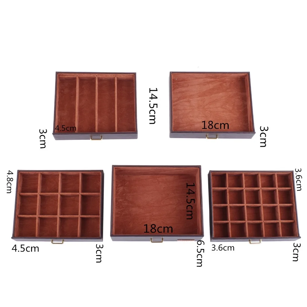 Extra Large Brown Jewelry Box Vintage Jewellery Pendant Case PU Rings Organizer Earrings Display Necklace Storage Cabinet ZG241