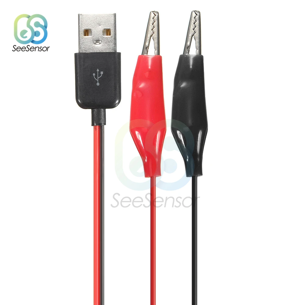 USB-разъем «мама», тестовые зажимы «крокодил», зажим для USB «папа», адаптер, кабельный разъем, адаптер питания, провод длиной 58 см