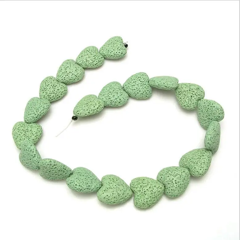 Natural Stone Black White Volcanic Lava Beads Heart Shape Rock Spacer Beads For Necklace Earrings DIY Jewelry Making Z833