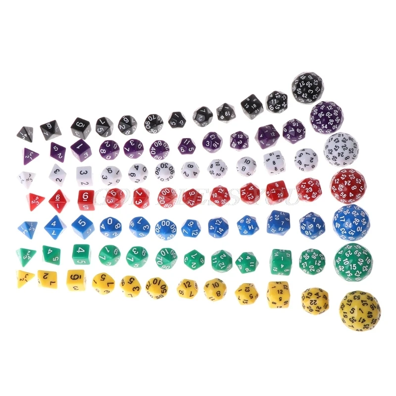 12pcs/Set Multi-sided Polyhedral Dice D4 D6 D8 D10 D12 D20 D24 D30 D60 For Dungeons & Dragons Drop Shipping