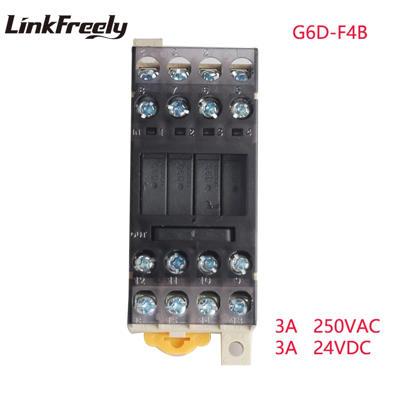 G6D-F4B 5pcs High Quality Integrated Micro Relay Base Input 24V DC Output 250VAC 24V DC 3A 5A Terminal Relay Mudule Group