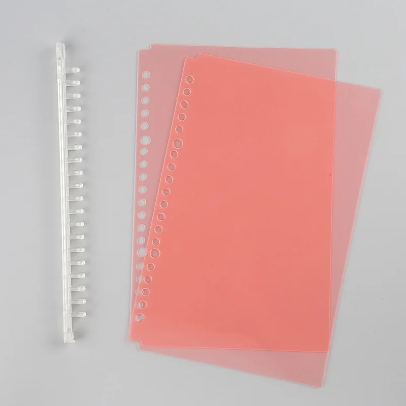 A5 B5 Original 20/26 Hole Transparent PP Loose Leaf Binder Circle Calendar Ring Book Cover Diary Weekly Organizer