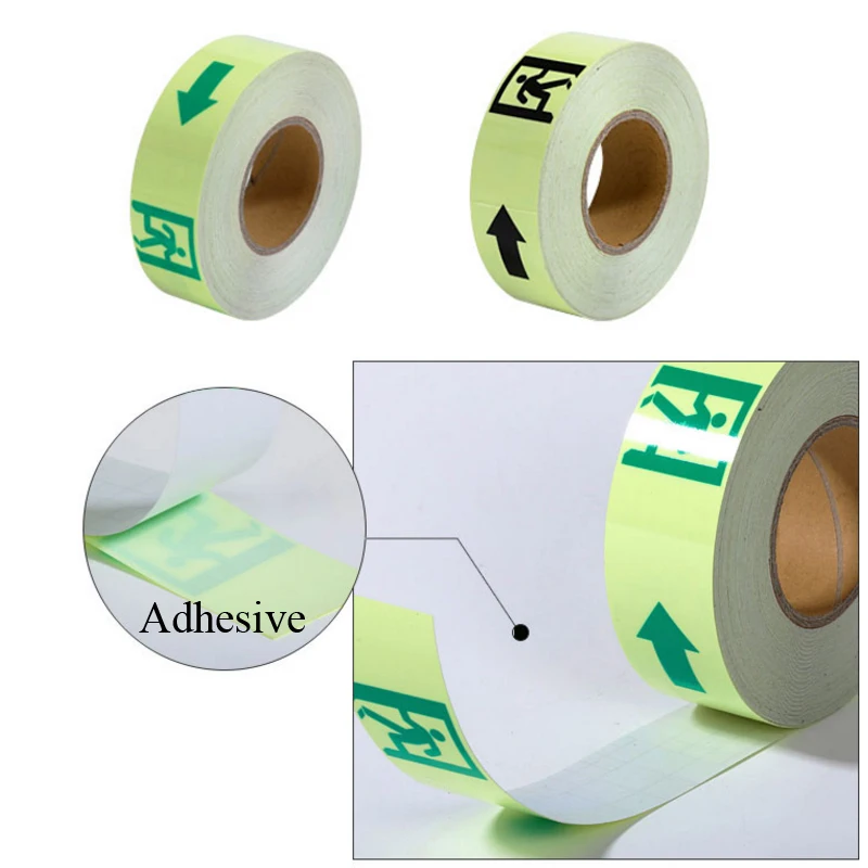 Roadstar 5cmX10m Glow in The Dark Tape Self-Adhesive Sticker Luminous Tape Fluorescent Glowing 4Hours Dark Striking Warning Tape