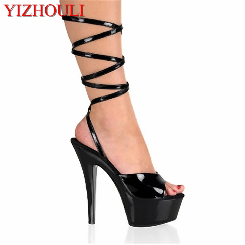 

Top Grade Fashionable 15CM Cut-Outs Design PU Leather High Heel Shoes Platforms Sandals, Wedding Shoes, Sexy Party Shoes