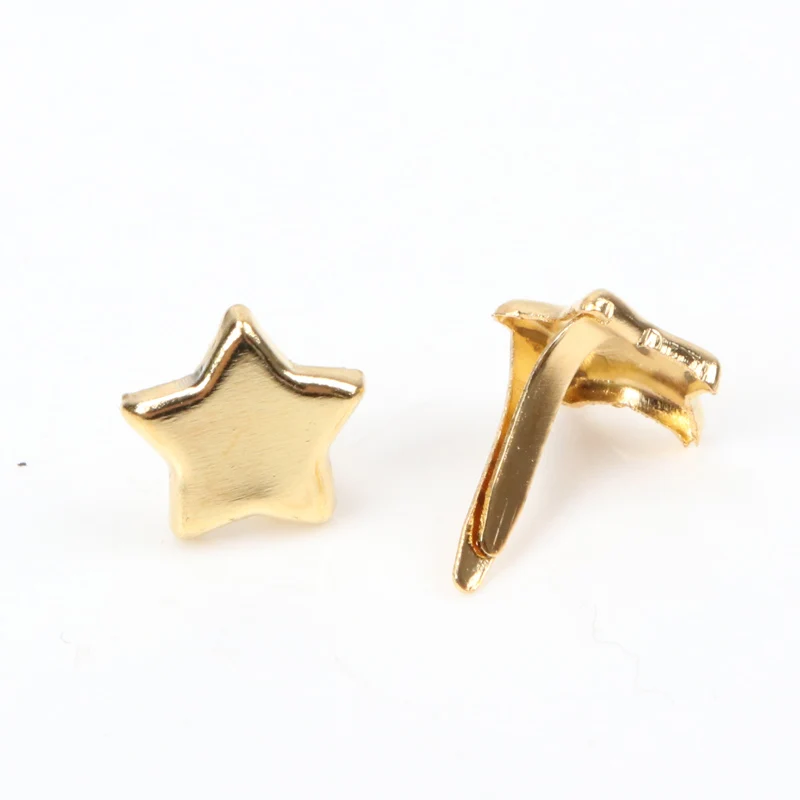 Gold Star Diy Brads Scrapbooking Embellishment Fastener Brad Metal Crafts For handmade Decoration 8mm 40PCs