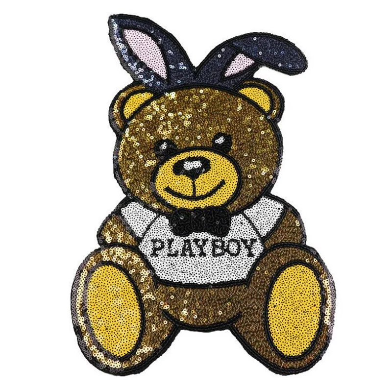 Cartoon Patch Sequin Patches Sew On Clothes Patch 3D pailletten Applique DIY Stickers For T-shirt Jeans