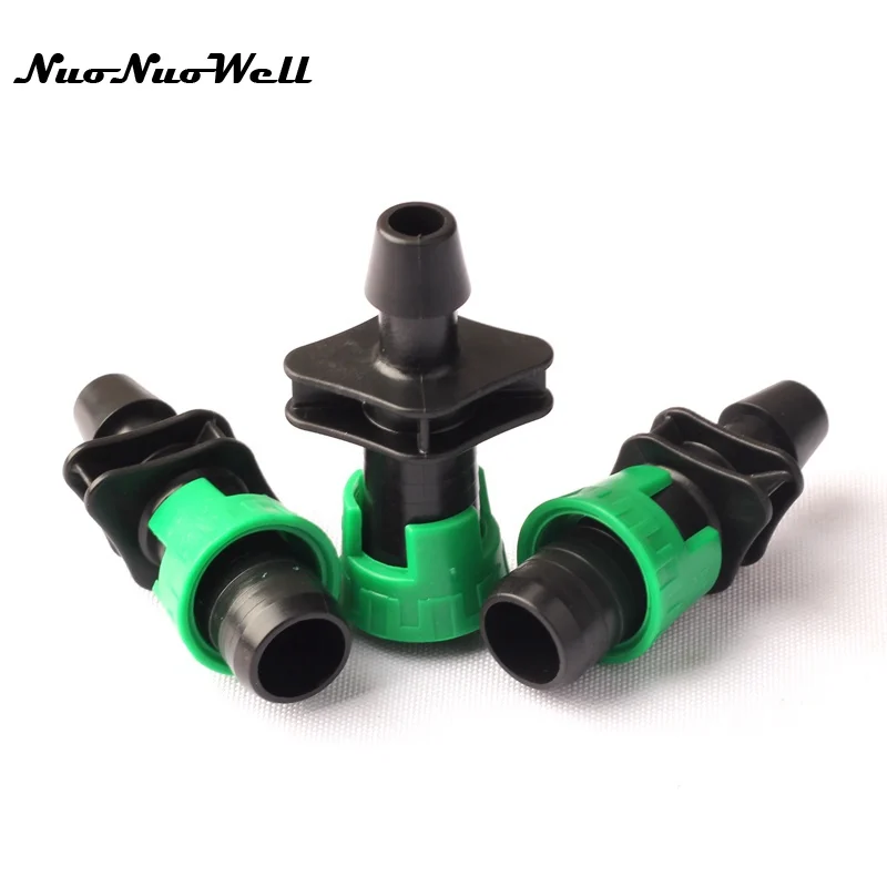 

10pcs NuoNuoWell 16mm Straight Drip Tape Connector for Garden Greenhouse Micro Drip Irrigation Hose Pipe Connector Fittings