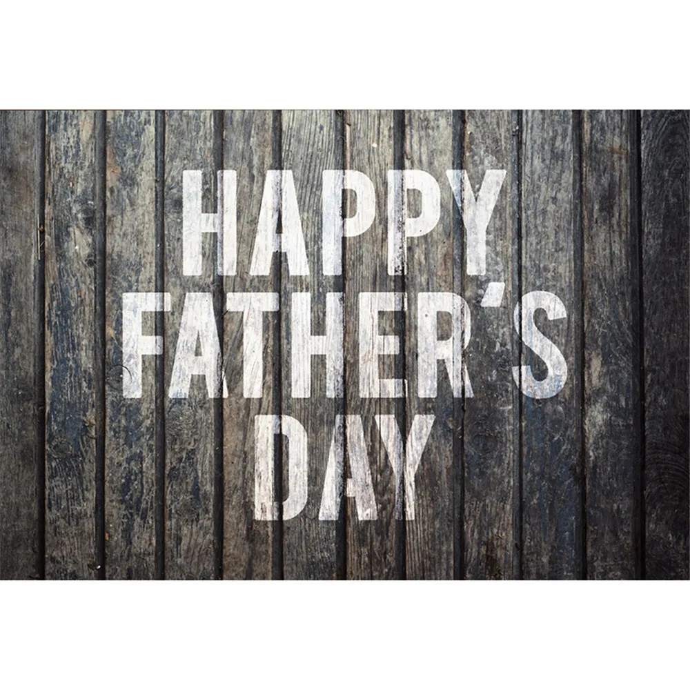 

Vintage Dark Wooden Wall Happy Father's Day Backdrop Photography 3rd Sunday of June Dad's Party Themed Photo Booth Background