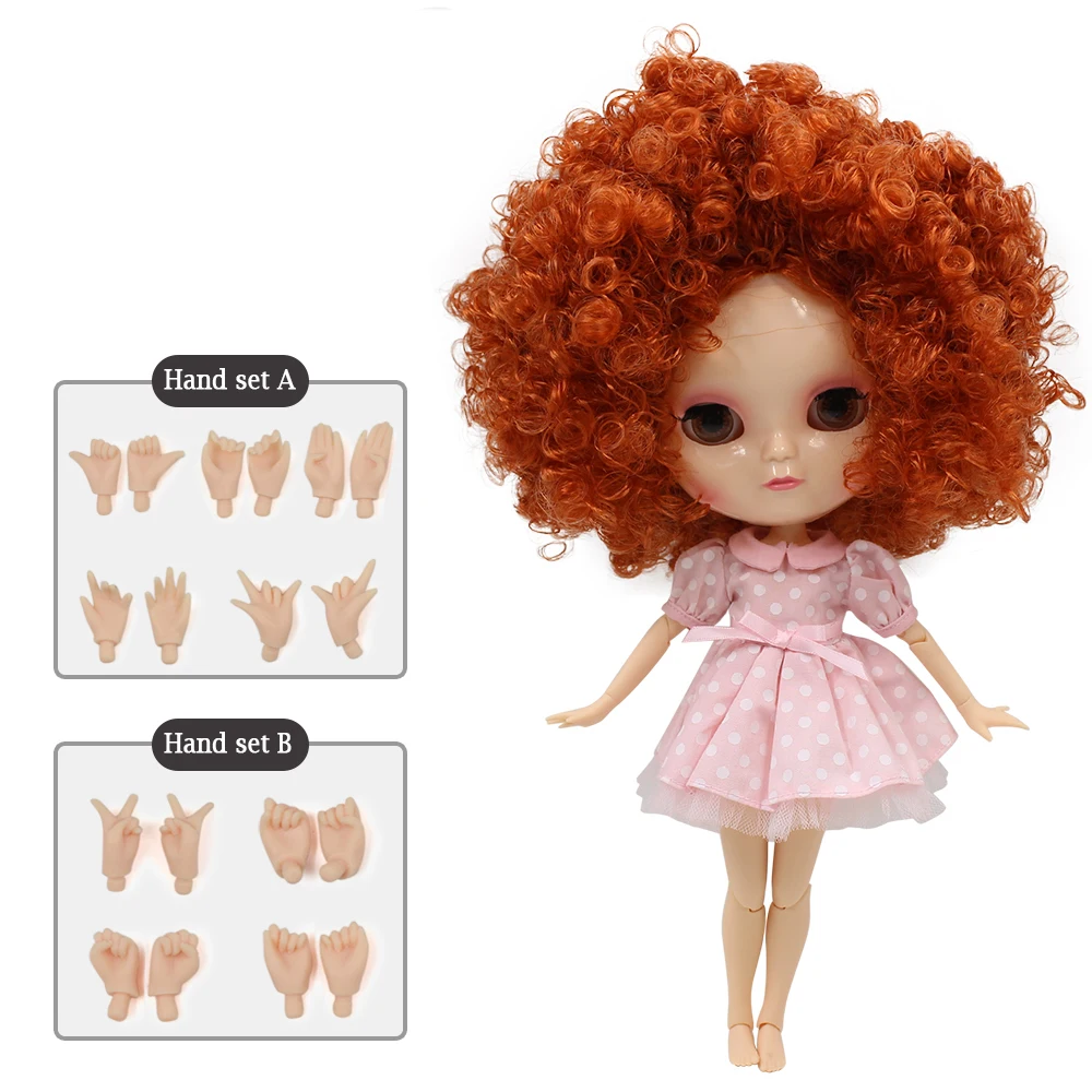 

ICY DBS DOLL free shipping small breast azone body fortune days BL2231/2237 Tangerine wild-curl up hair 30cm with hand set