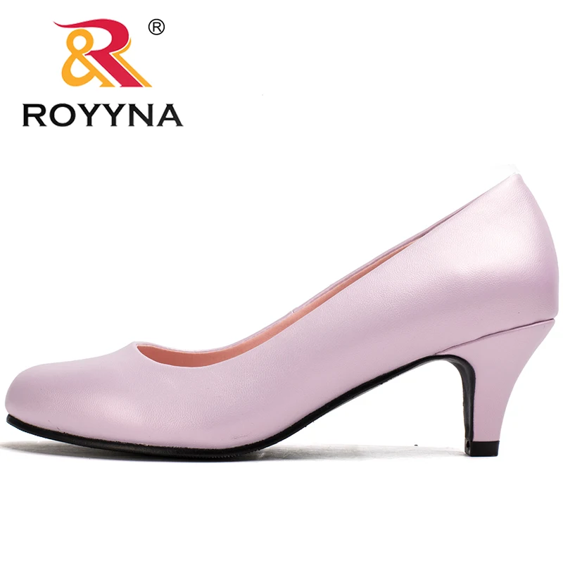 ROYYNA-zapatos de tacón de talla grande para mujer, calzado Sexy con punta redonda, suave, colorido, para primavera y otoño, envío gratis