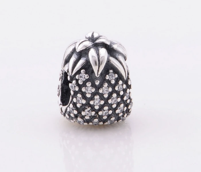 Newest Original 925 Sterling Silver Wholesale Crystal Pineapple Charms Suitable for Pandora Style Charm Bracelets & Necklaces