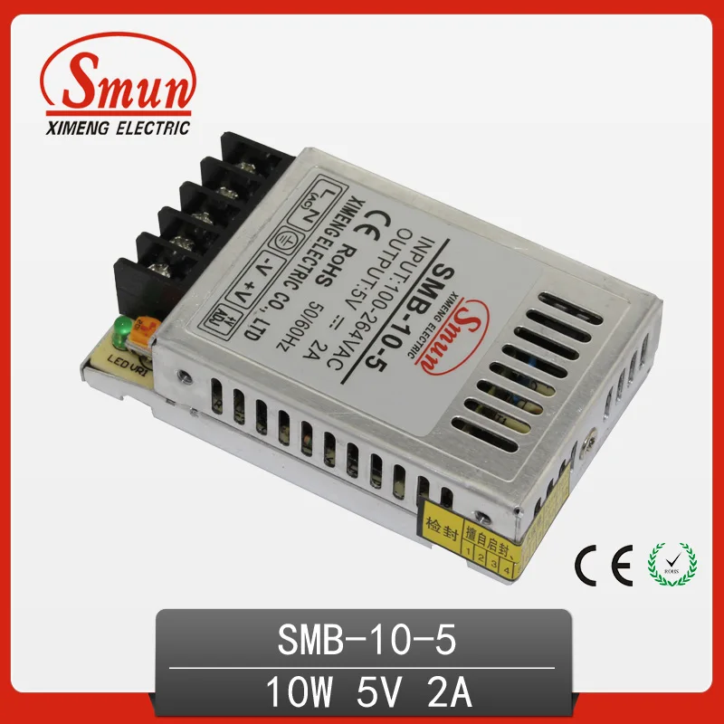 10W Ultra Thin Type Single Output Switching Mode Power Supply 5V 2A AC-DC Slim Led Driver SMB-10-5