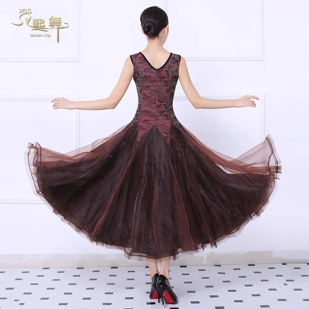 Phụ nữ Tùy Chỉnh Khiêu Vũ Váy Khiêu Vũ Waltz Tango Tiêu Chuẩn Flamenco Phòng Khiêu Vũ Trang Phục Tango Flamenco Waltz Nhảy Múa Phong Tục D-0385