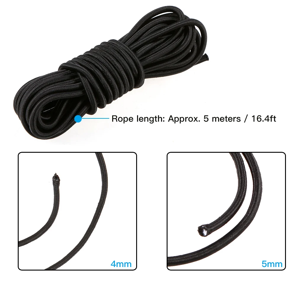 Lixada 5M 4mm/5mm Kayak Barca Elastico Attrezzature Bungee Cavo Kayak Accessori Corda di Pesca Barche A Remi Cordino Guinzaglio paddle Leash Barca