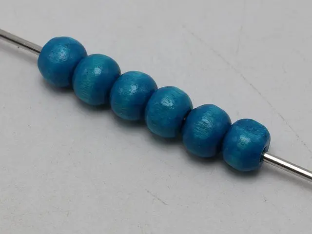 500 Blue 8mm Round Wood Beads~Wooden Spacer Beads Jewelry Making