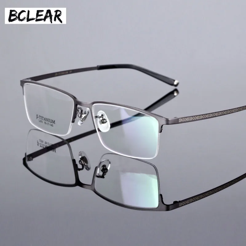 

BCLEAR Business Men Luxury Titanium Glasses Half Frame Optical Frames Retro Trend Spectacle Eyeglasses High Quality Light Glass