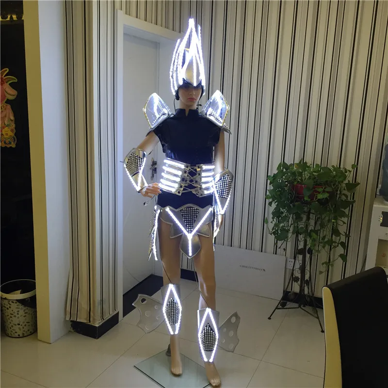 New Design LED Luminous Performance Costumes Outfit Led Light Illuminated Ballroom Dance Stage DJ Clothes Party Supplies