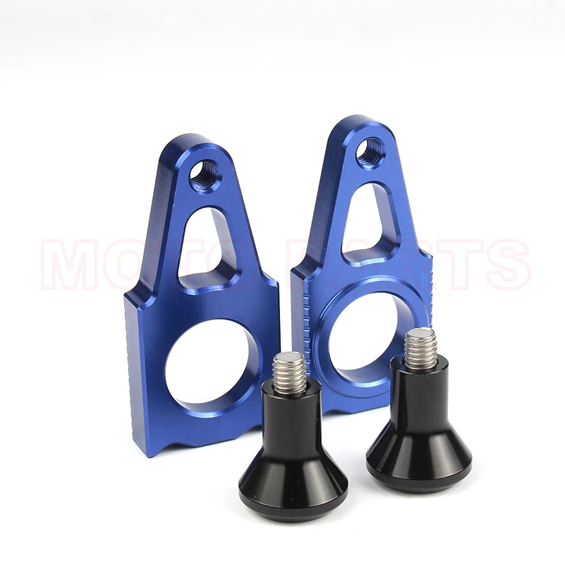 Pair CNC Rear axle Slider blocks Spindle Chain Adjuster Falling Protection cap for YZ250F YZ450F YZ250X YZ250FX WR250F dirtbike