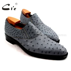 cie Handmade Goodyear Welted Real Ostrich Skin Men Shoe Can Customize The Color Breathable Leather Bottom No.OS1