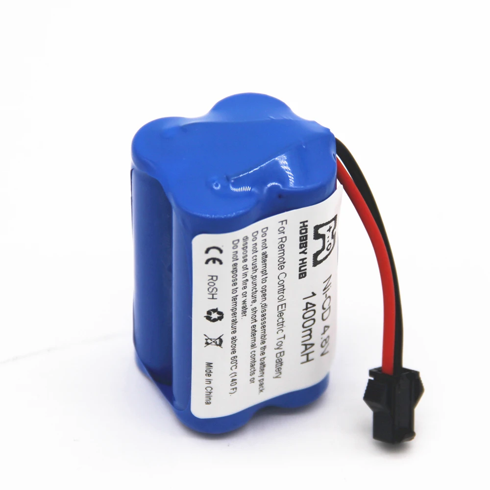 Hobby Hub 4.8v 1400mah Ni-Cd Battery nicd AA 4.8v rechargeable battery pack for RC cars 4.8v RC boat toy Battery 4.8 V 1400