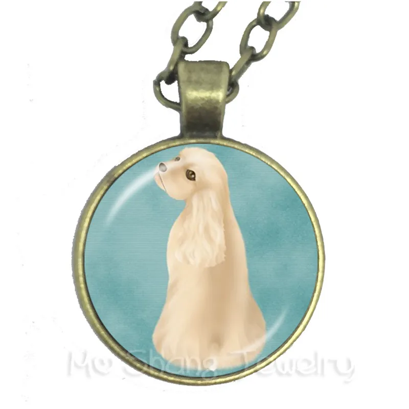 Dog Necklace 25mm Glass Cabochon Animal Handmade Pendant Necklace For Women Dog Lover Great For Memorial Time