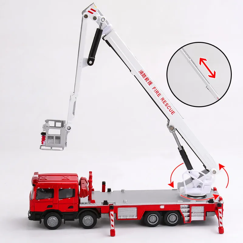 Exquisite 1:50 climbing ladder fire truck alloy model,children\'s educational gift,die-cast special police toy car,free shipping