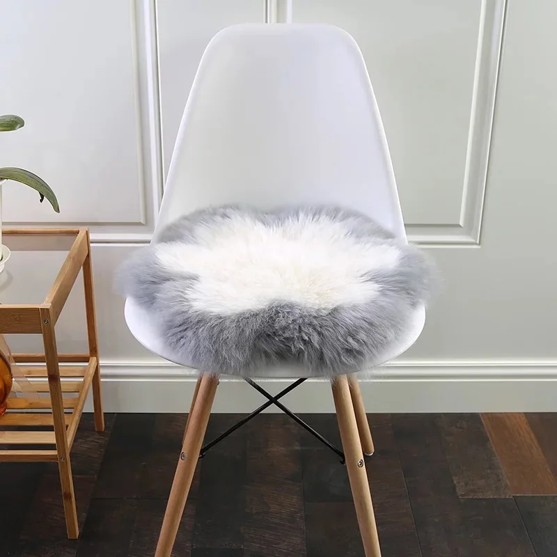 

Muzzi 100% Real Sheepskin Chair Cover Seat Pad Soft Carpet Hairy Fur Plain Fluffy Area Rugs Bedroom Real Fur Carpet Mat