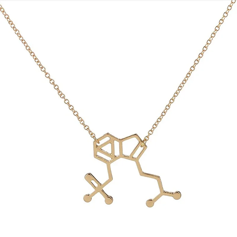 Wholesale Jewelry 10pc Mushrooms Molecule Chemistry Structure Pendant Gold Silver Plated Women Charm Jewelry