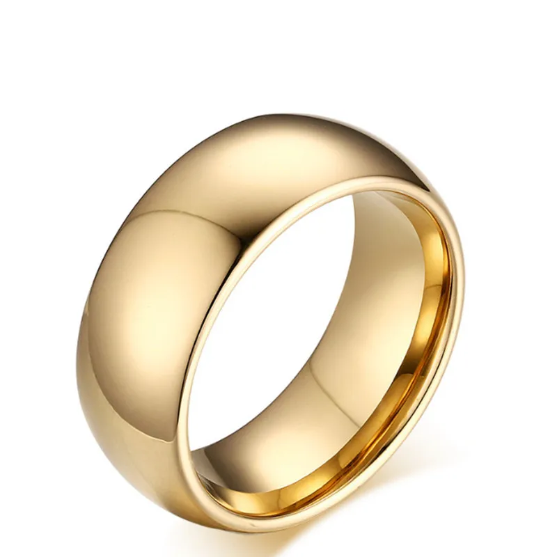 Qianbei 8mm Classic Wedding Ring for Men Women Three Color Stainless Steel US Size 6-12