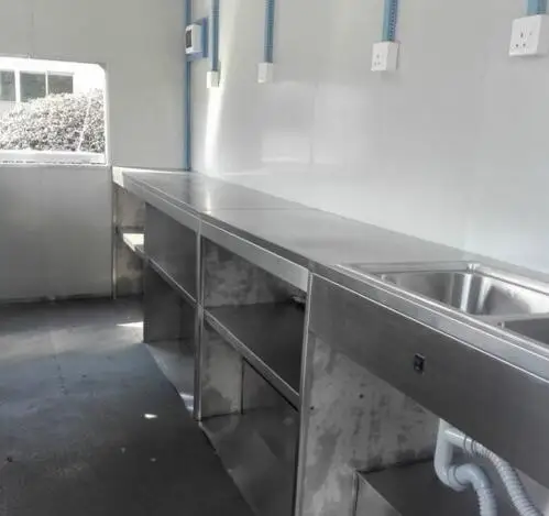 Carrito de venta de perritos calientes, remolque móvil para empujar comida