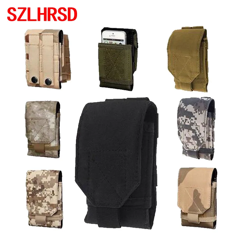 SZLHRSD for Vernee Mix 2 Case Outdoor MOLLE Army Camo Camouflage Hook Loop Bag for iMAN Victor S Blackview P6 Allcall Atom