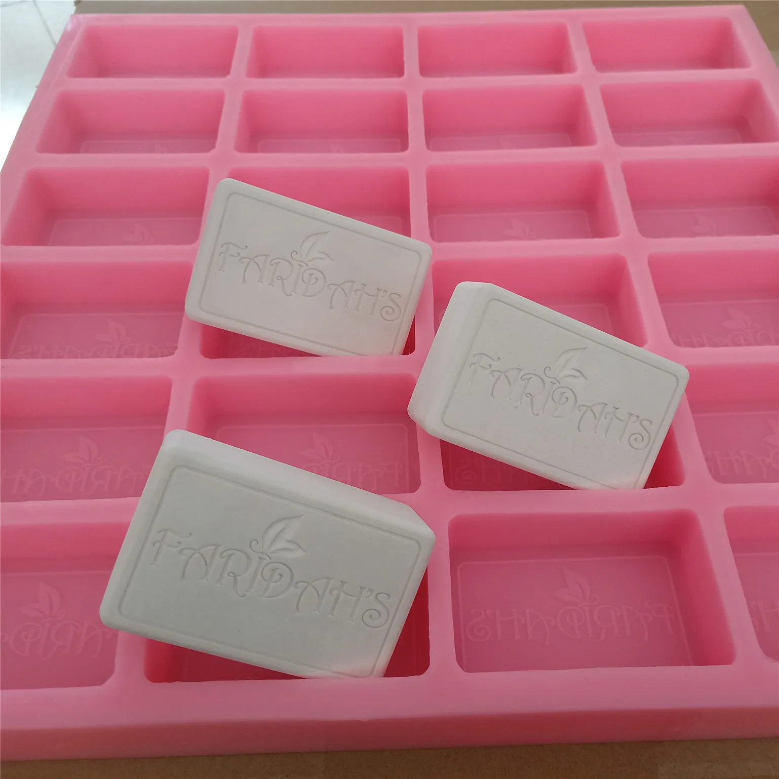 Customize Silicone Soap Mold 24 Holes Silicone Mold with Logo for Soap Making