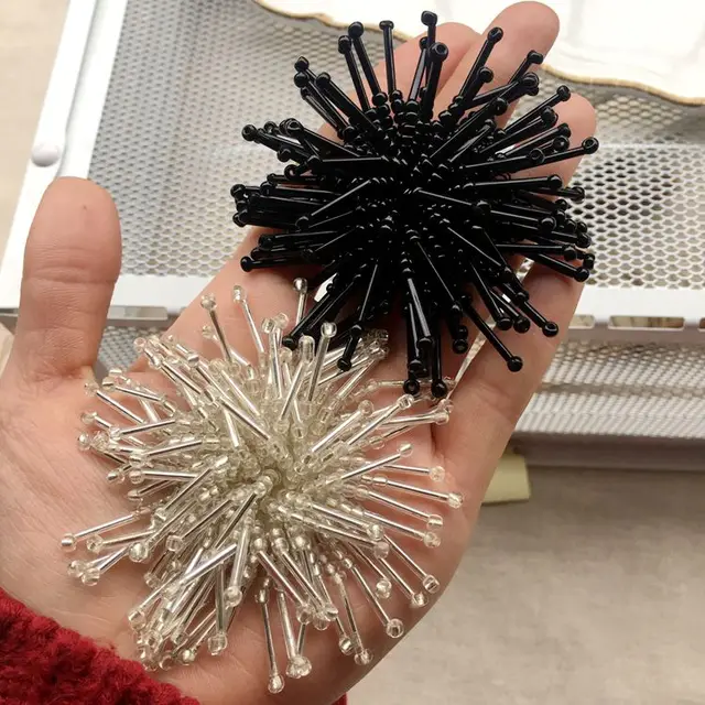 Wykwintny sznurek 3D kwiat Tube koraliki naszywka naklejki materiałowe DIY ręcznie robione koraliki ryżowe aplikacja sweter płaszcz głowa materiał jubilerski