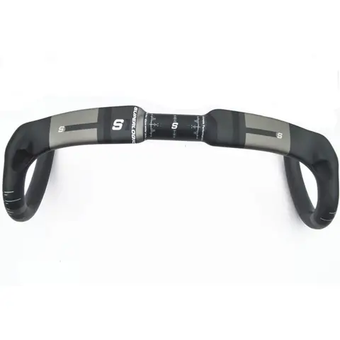 Superlogic-Matte Carbon Fiber Road Bicycle Handlebar, Inner Routing, Matte Bar, 31.8x400, 420, 440mm, Bike Parts