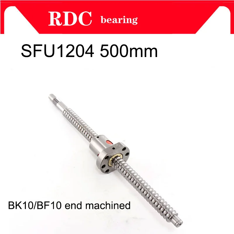 Hot mechined 12mm 1204 Ball Screw Rolled C7 ballscrew SFU1204 500mm with one 1204 flange single ball nut for CNC parts