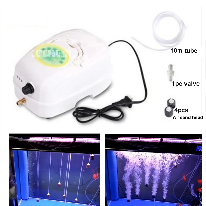 YL-3200 Portable Ultra Silent AC/DC Aquarium Air Pump AC 220V Fish Tank Oxygen Pump 20W Mini Air Compressor With 10m Air Tube