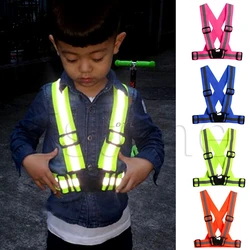 Chaleco reflectante de seguridad ajustable para niños, chaqueta de rayas, equipo