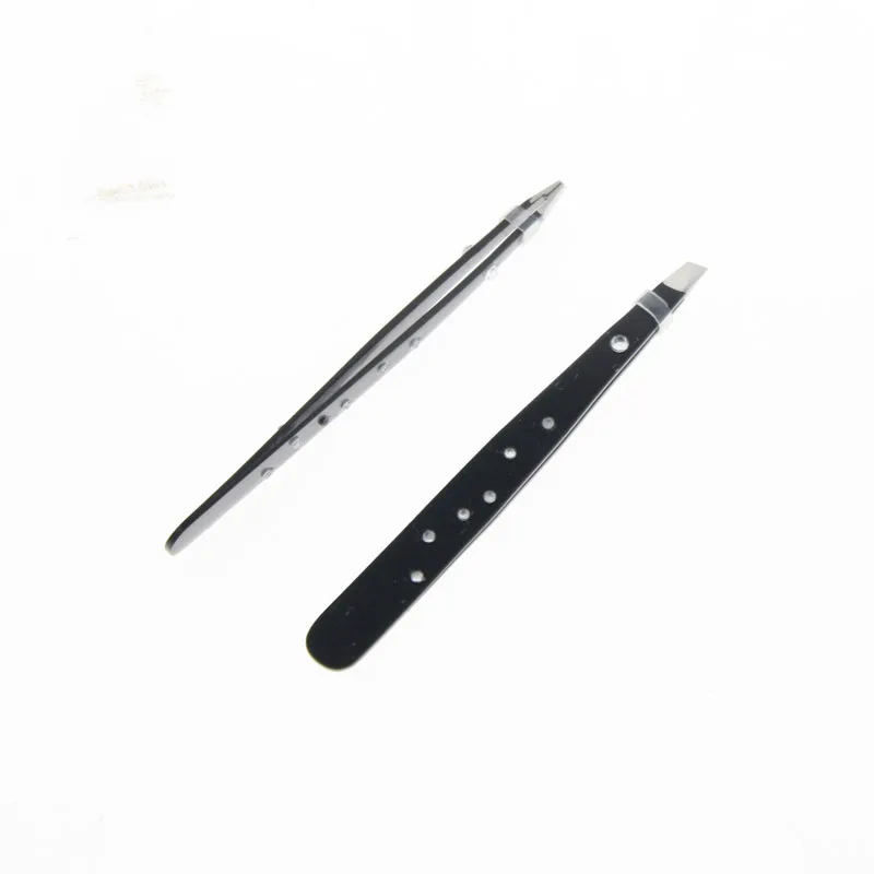 

2Pcs/Set With Rhinestone Stainless Steel Slanted Women Girl Eye Brow Eyebrow-Tweezer EyeBrow Makeup Cosmetic Tweezer Tool