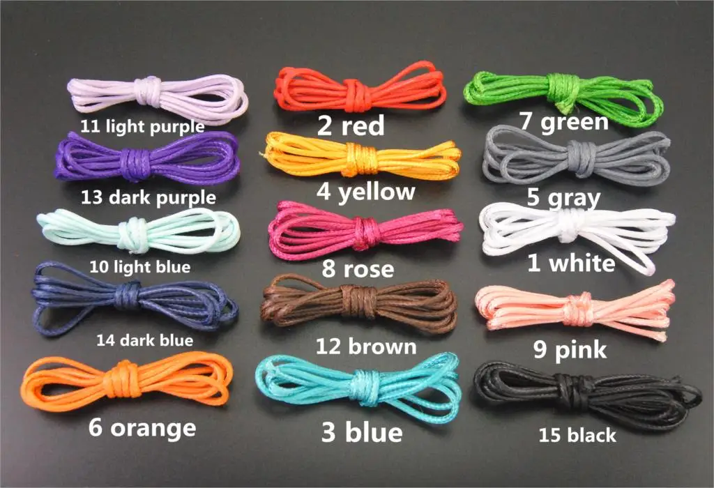 32ft(10meter)15 Color 1MM Wax String Waxed Cotton Cord Thread Chain Handmade Jewelry Findings In Bulk DIY Necklace Bracelet