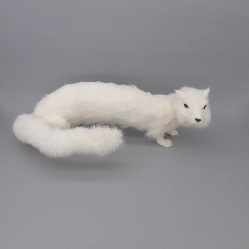 

long white weasel model polyethylene & furs simulation weasel toy home decoration about 40x11x15cm p0075